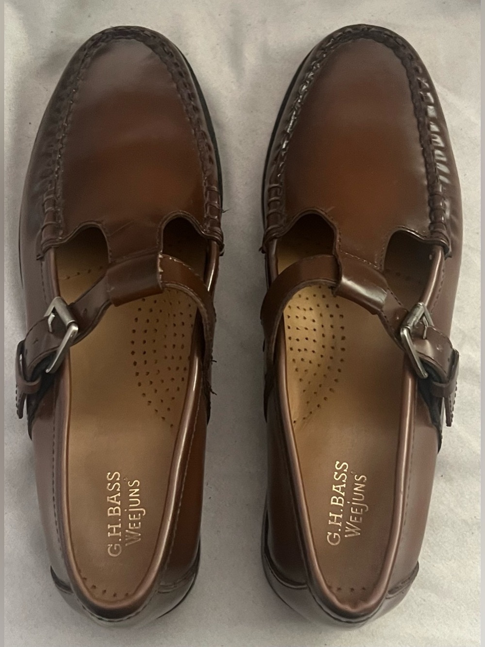 G. H. BASS WEEJUNS MARYJANE SLIP ON BROWN LEATHER LOAFER SHOES US 8 $215 - Picture 4 of 10